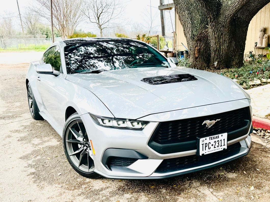 MP Concepts GT Style Hood Scoop; Gloss Black (24-25 Mustang EcoBoost)