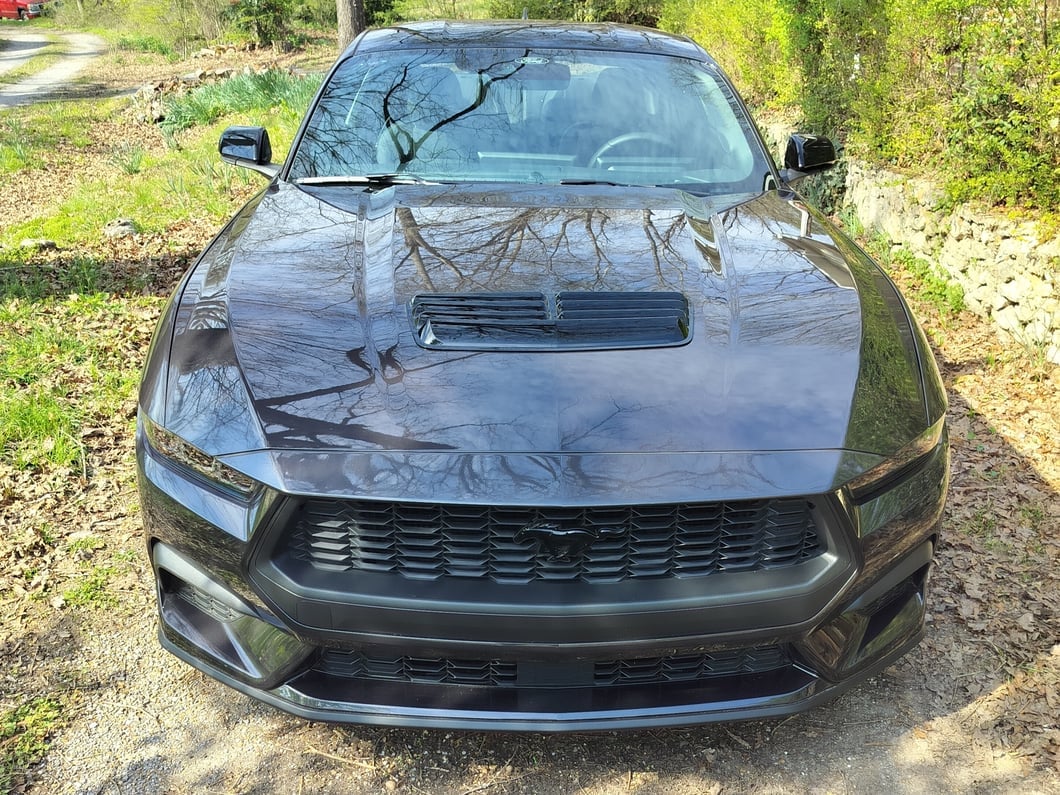 MP Concepts GT Style Hood Scoop; Gloss Black (24-25 Mustang EcoBoost)