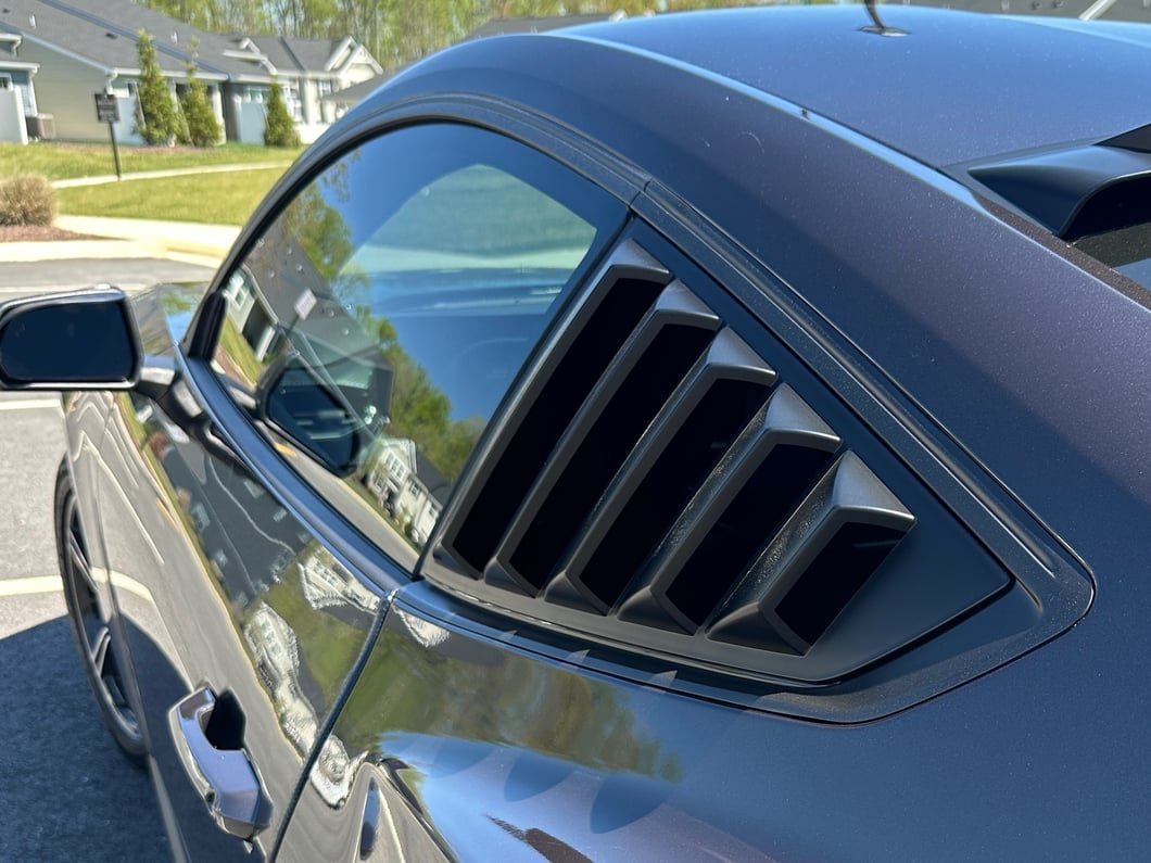 MP Concepts Quarter Window Louvers; Matte Black (24-25 Mustang Fastback)