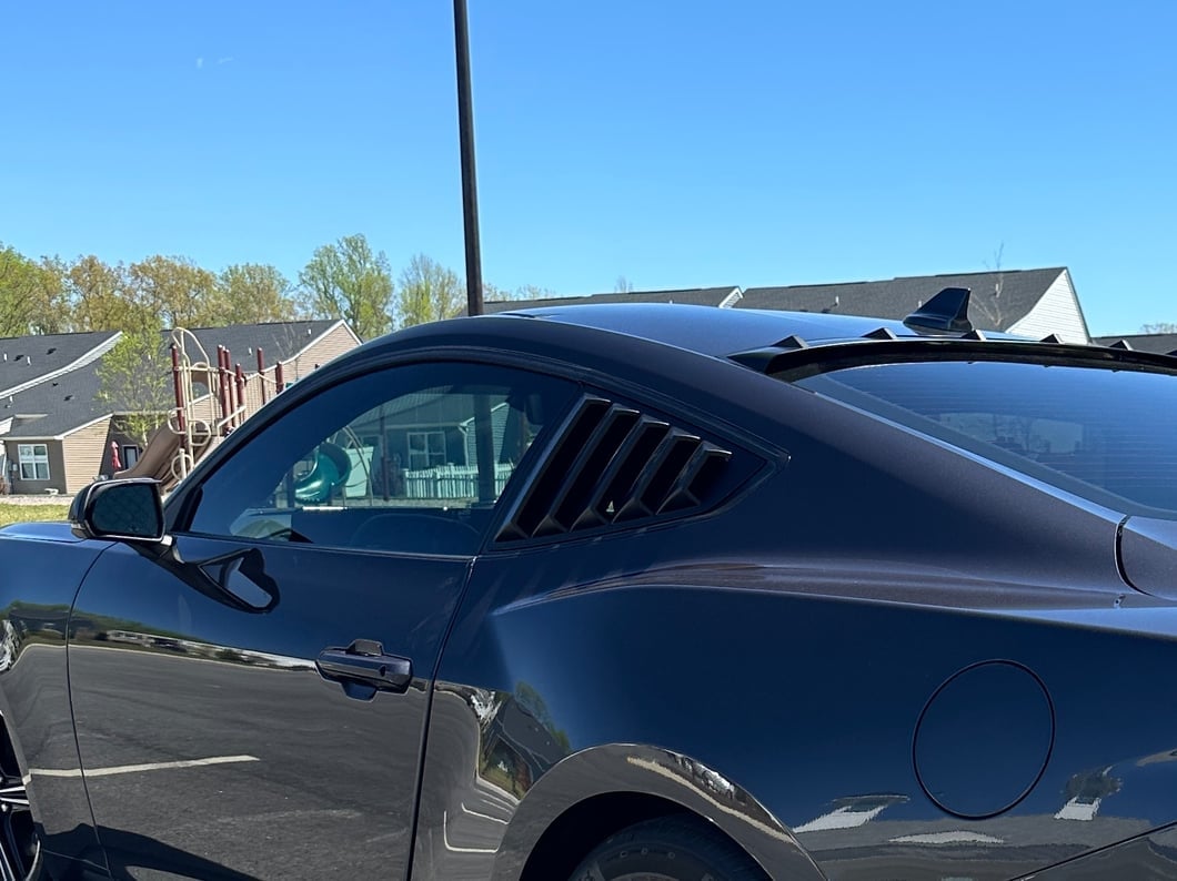 MP Concepts Quarter Window Louvers; Matte Black (24-25 Mustang Fastback)