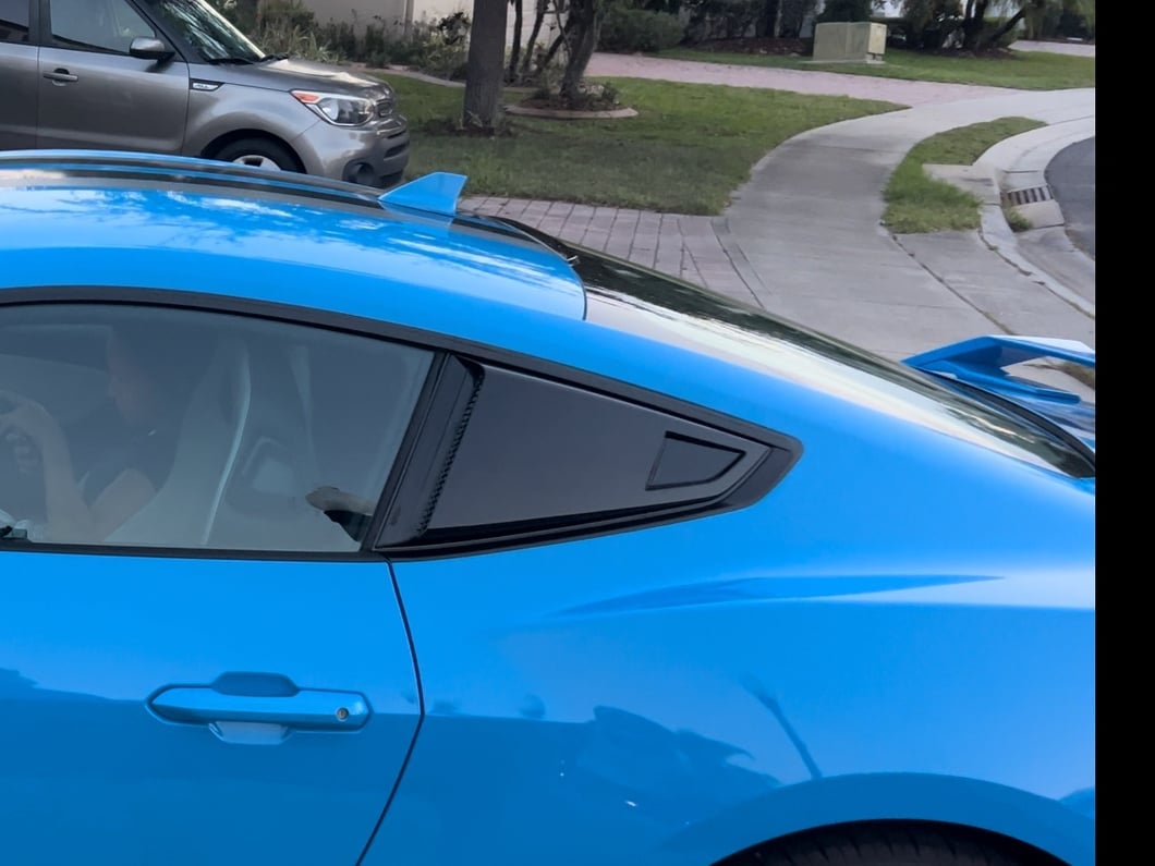 MP Concepts Quarter Window Scoops; Gloss Black (24-25 Mustang Fastback)