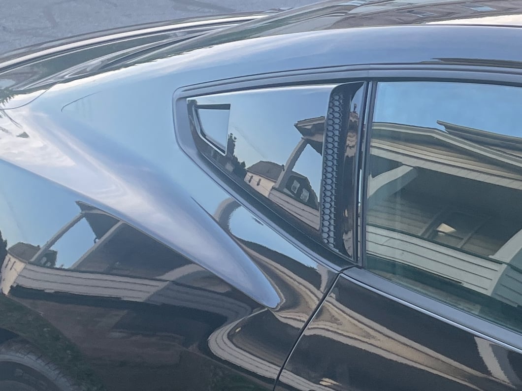 MP Concepts Quarter Window Scoops; Gloss Black (24-25 Mustang Fastback)