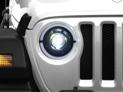 MP Concepts Apollo LED Headlights; Black Housing; Clear Lens (18-25 Jeep Wrangler JL)