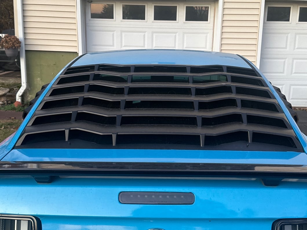 MP Concepts Rear Window Louvers; Matte Black (05-14 Mustang Coupe)