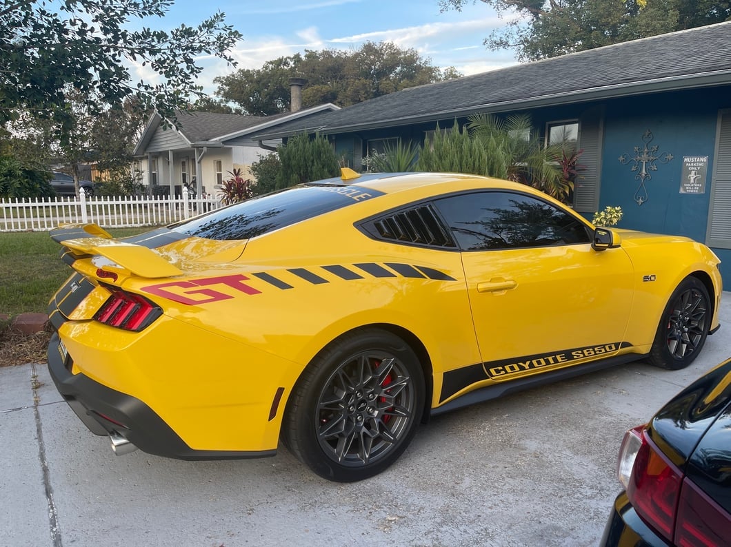 MP Concepts Quarter Window Louvers; Gloss Black (24-25 Mustang Fastback)