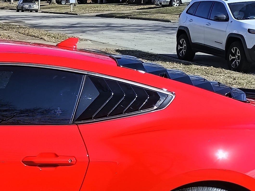 MP Concepts Quarter Window Louvers; Gloss Black (24-25 Mustang Fastback)