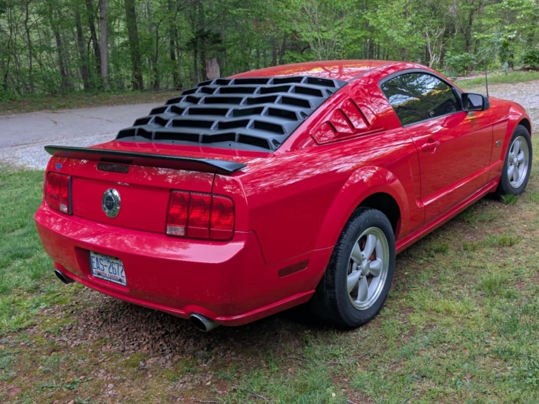 MP Concepts Rear Window Louvers; Matte Black (05-14 Mustang Coupe)