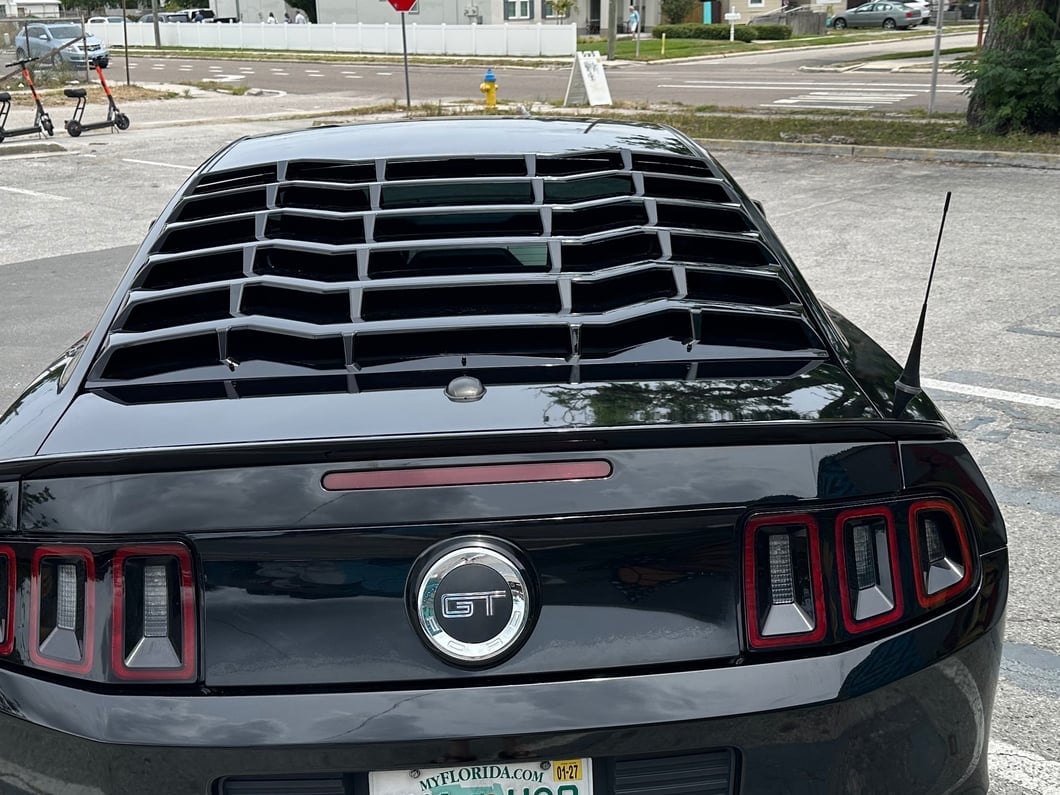 MP Concepts Rear Window Louvers; Gloss Black (05-14 Mustang Coupe)