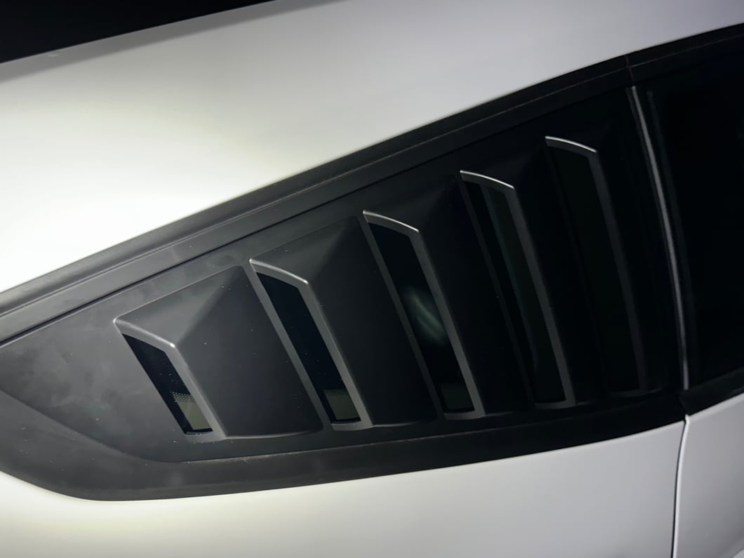 MP Concepts Quarter Window Louvers; Matte Black (24-25 Mustang Fastback)