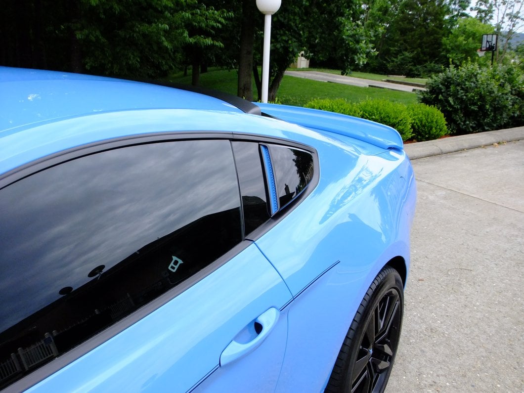MP Concepts Quarter Window Scoops; Gloss Black (15-23 Mustang Fastback)