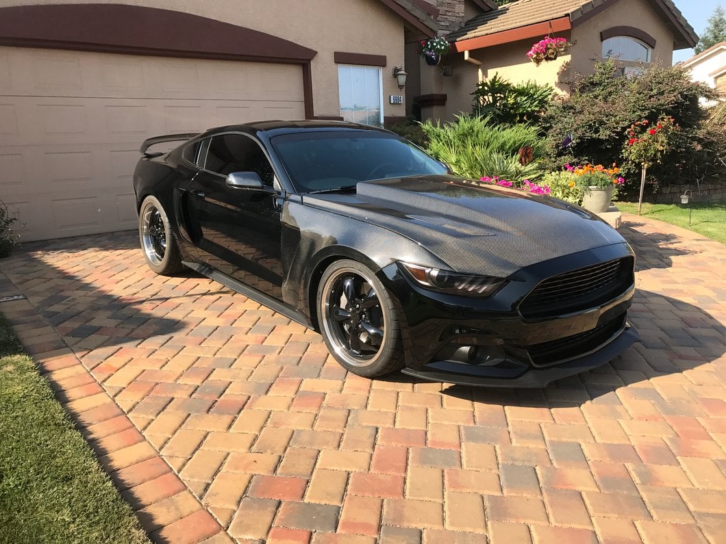 MP Concepts Quarter Window Scoops; Gloss Black (15-23 Mustang Fastback)