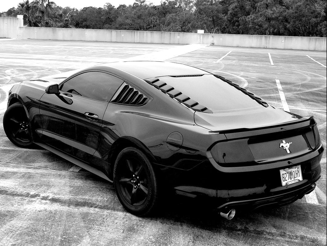 MP Concepts Sport Rear Window Louvers; Matte Black (15-25 Mustang Fastback)
