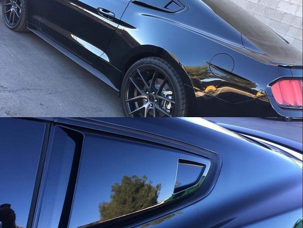 MP Concepts Quarter Window Scoops; Unpainted (15-23 Mustang Fastback)