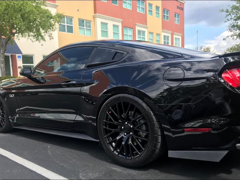 MP Concepts Quarter Window Scoops; Unpainted (15-23 Mustang Fastback)
