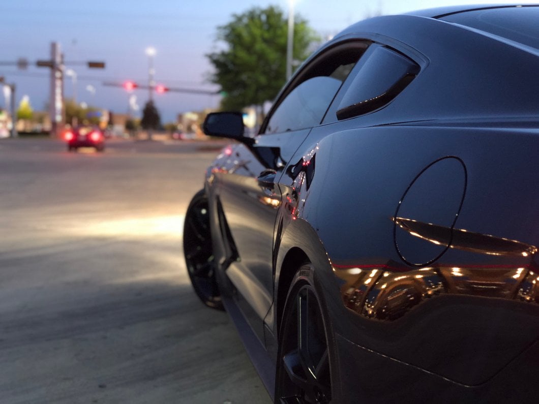 MP Concepts Quarter Window Scoops; Gloss Black (15-23 Mustang Fastback)