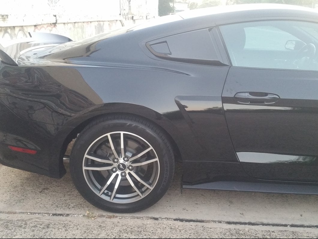 MP Concepts Quarter Window Scoops; Gloss Black (15-23 Mustang Fastback)