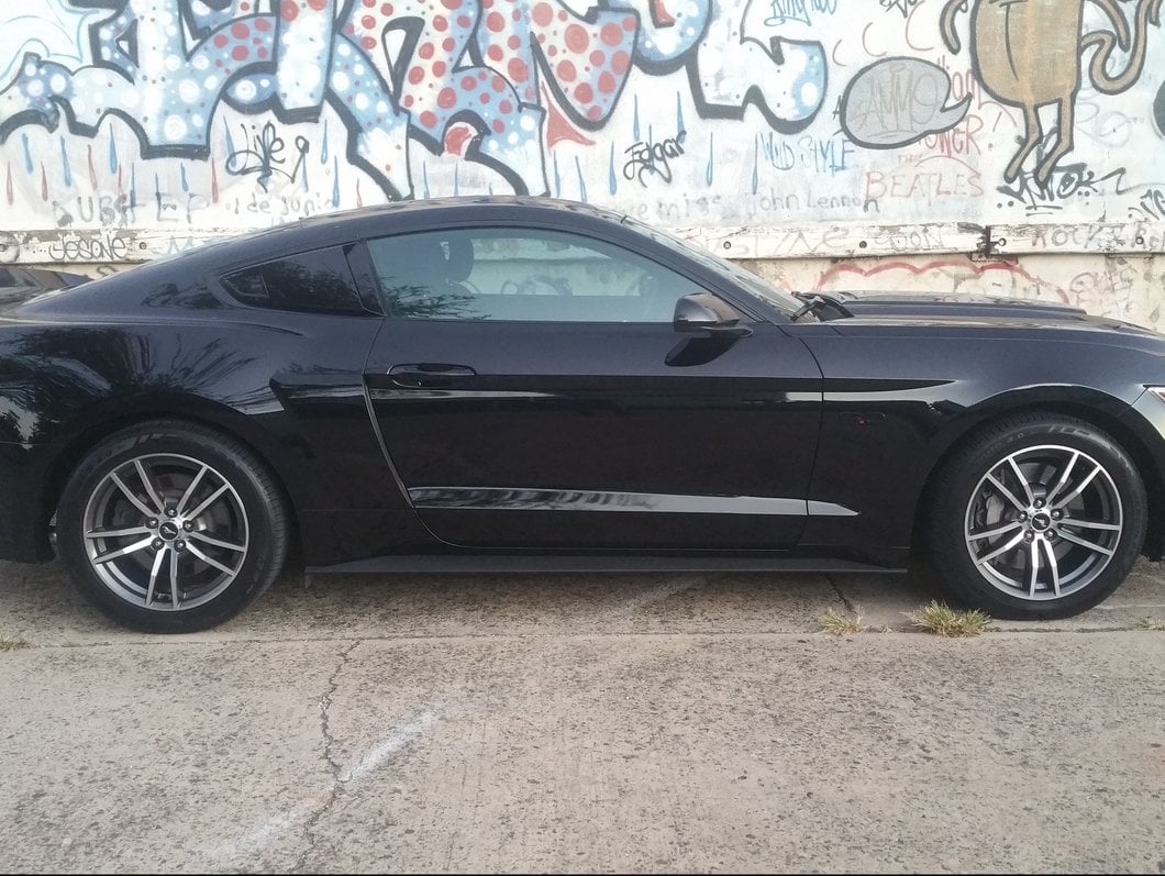 MP Concepts Quarter Window Scoops; Gloss Black (15-23 Mustang Fastback)