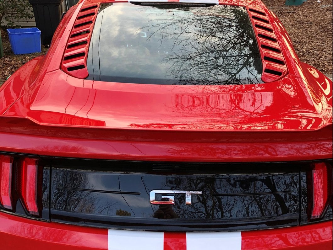 MP Concepts Sport Rear Window Louvers; Matte Black (15-25 Mustang Fastback)