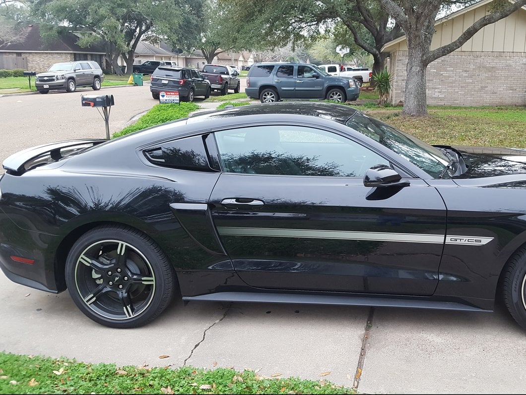 MP Concepts Quarter Window Scoops; Gloss Black (15-23 Mustang Fastback)
