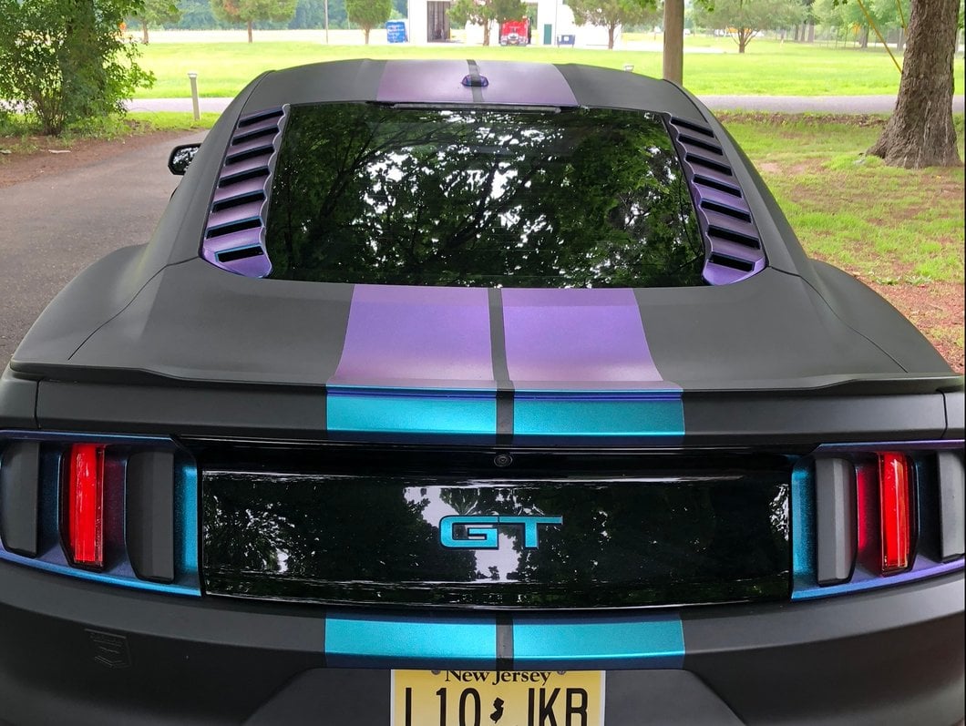 MP Concepts Sport Rear Window Louvers; Matte Black (15-25 Mustang Fastback)