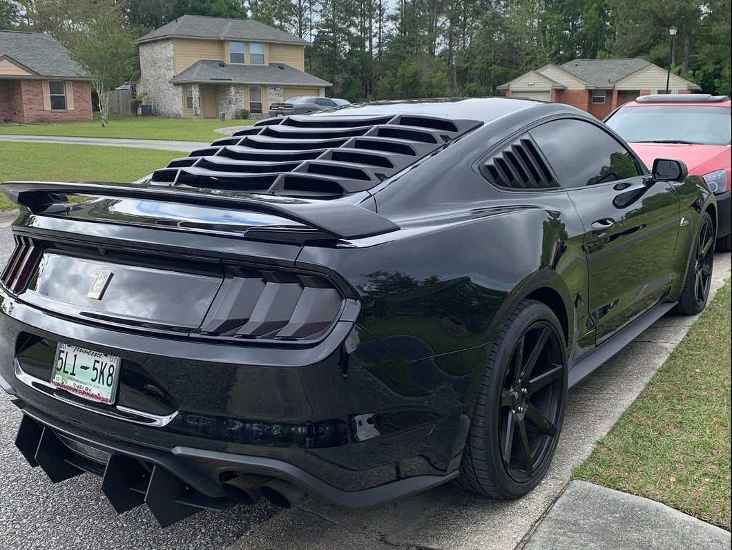 MP Concepts Rear Window Louvers; Matte Black (15-25 Mustang Fastback)
