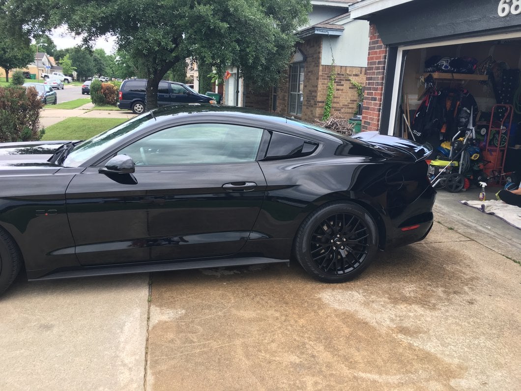 MP Concepts Quarter Window Scoops; Gloss Black (15-23 Mustang Fastback)