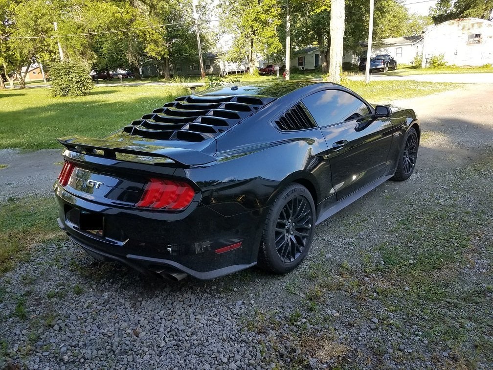 MP Concepts Rear Window Louvers; Gloss Black (15-25 Mustang Fastback)