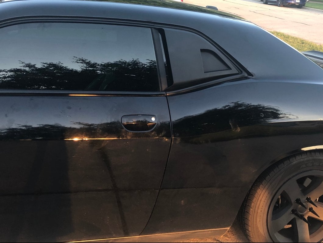 MP Concepts Quarter Window Scoops; Gloss Black (08-23 Challenger)
