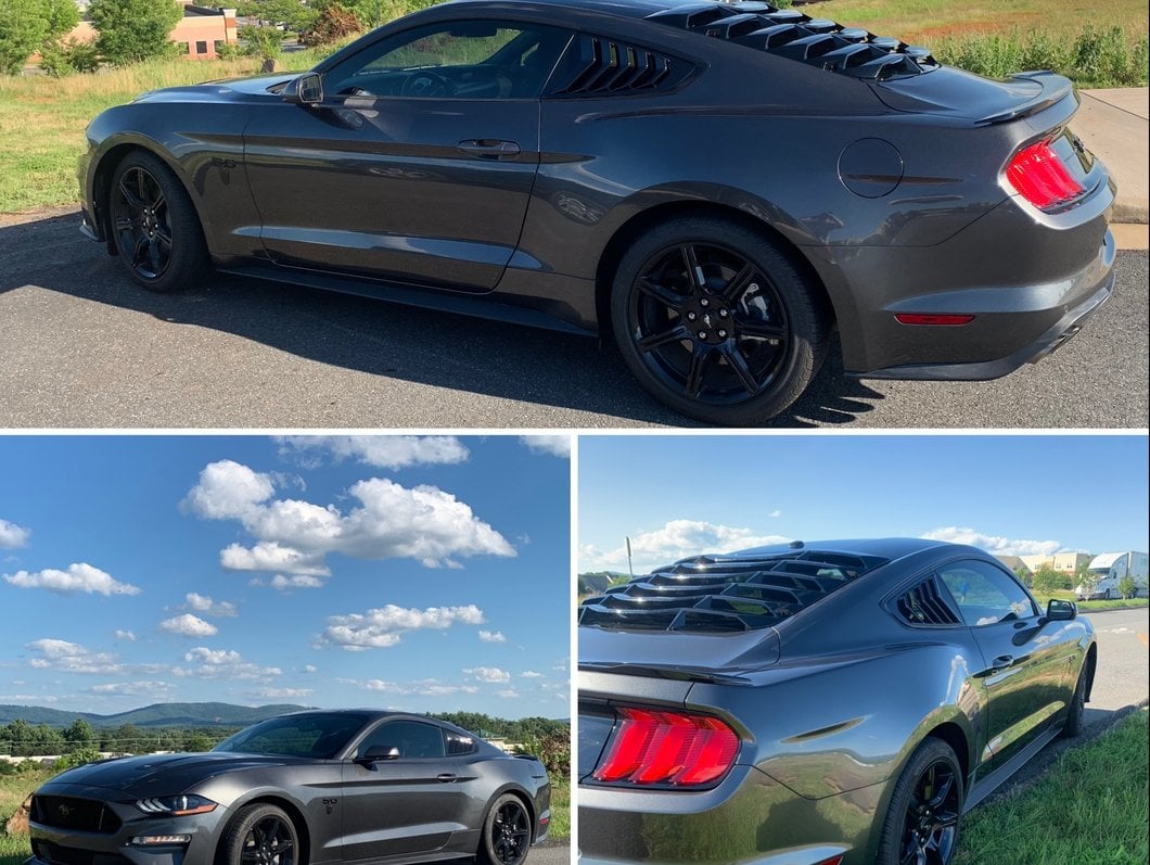 MP Concepts Rear Window Louvers; Gloss Black (15-25 Mustang Fastback)