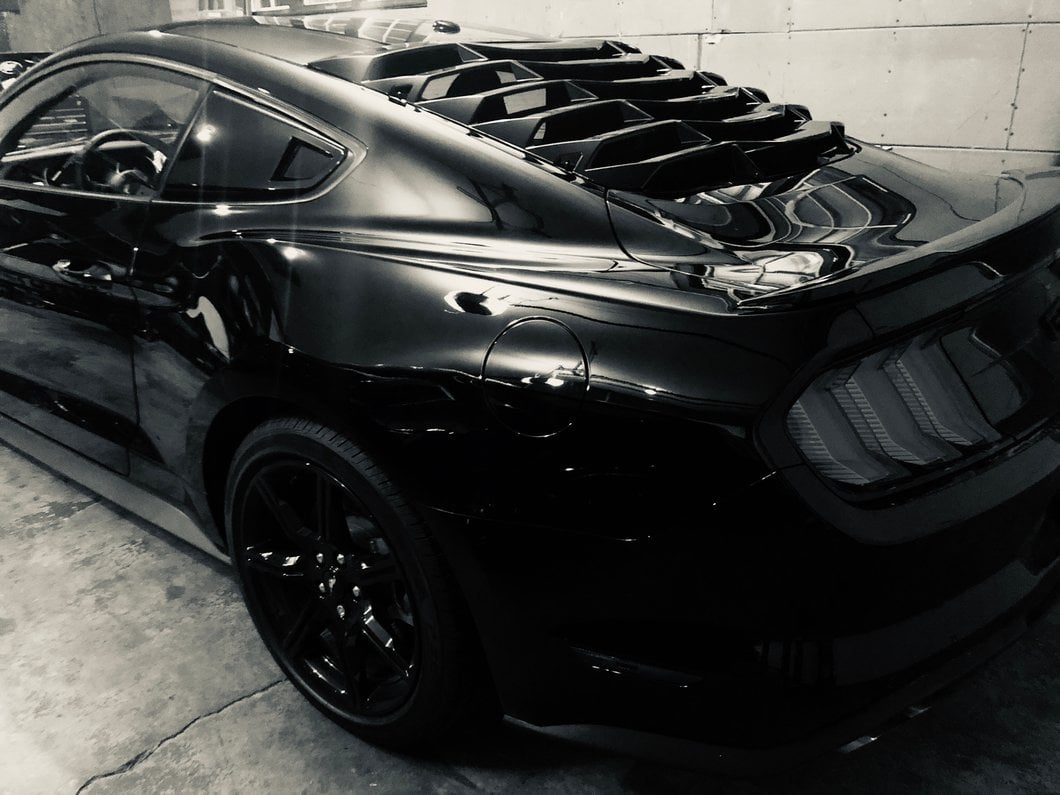 MP Concepts Rear Window Louvers; Gloss Black (15-25 Mustang Fastback)