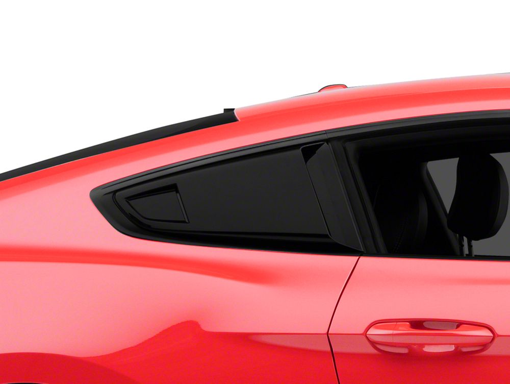 MP Concepts Quarter Window Scoops; Gloss Black (15-23 Mustang Fastback)