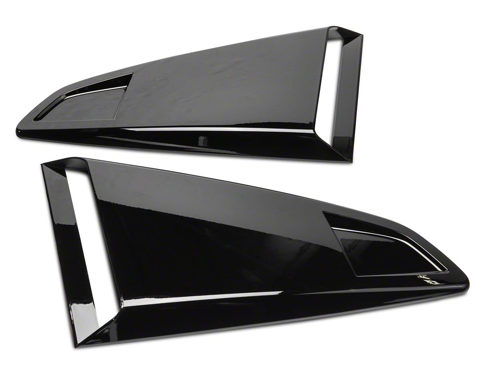 MP Concepts Quarter Window Scoops; Gloss Black (15-23 Mustang Fastback)