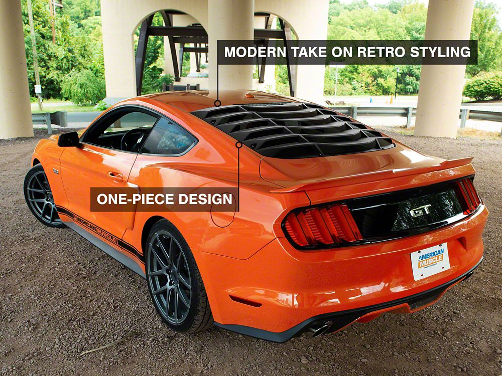 MP Concepts Rear Window Louvers; Matte Black (15-25 Mustang Fastback)
