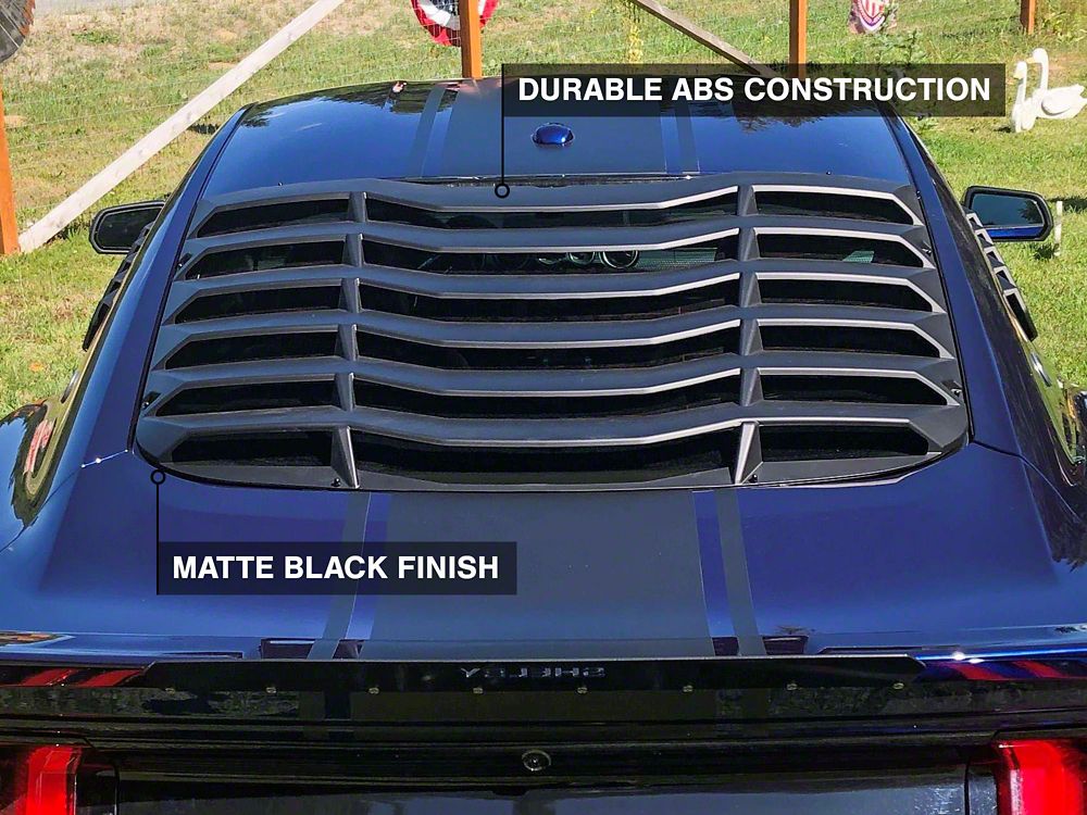 MP Concepts Rear Window Louvers; Matte Black (15-25 Mustang Fastback)