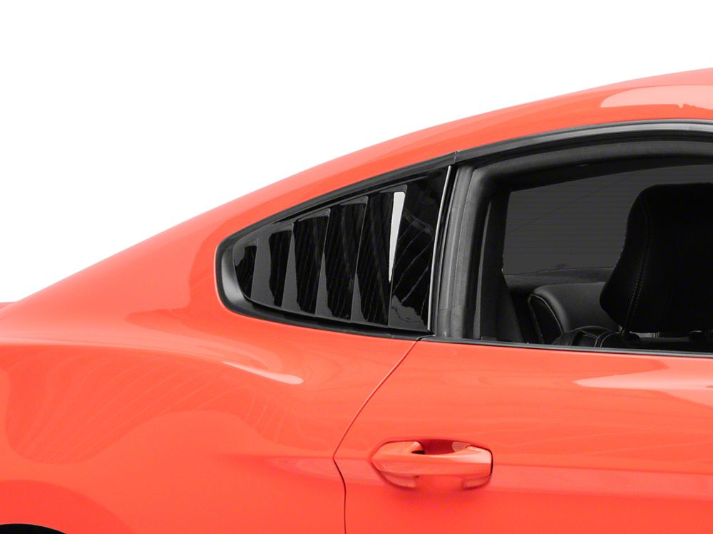 MP Concepts Quarter Window Louvers; Gloss Black (15-23 Mustang Fastback)