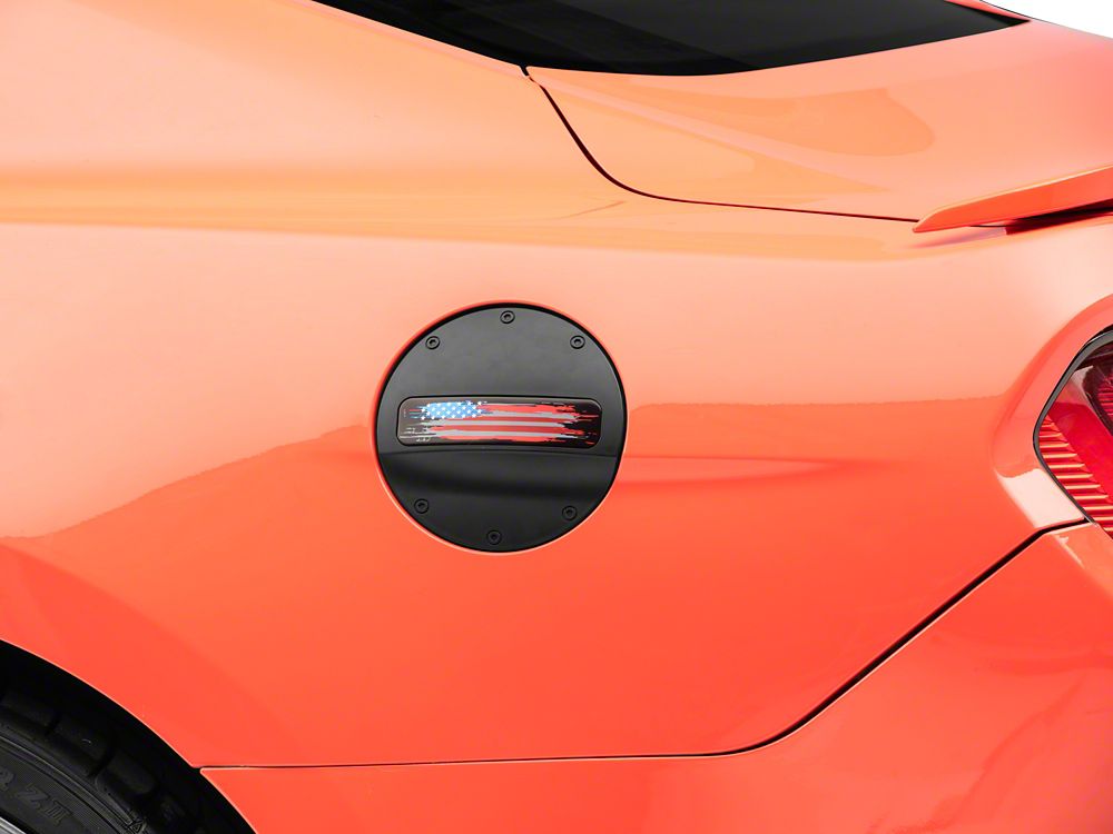 MP Concepts Old Glory Fuel Door; Matte Black (15-23 Mustang)