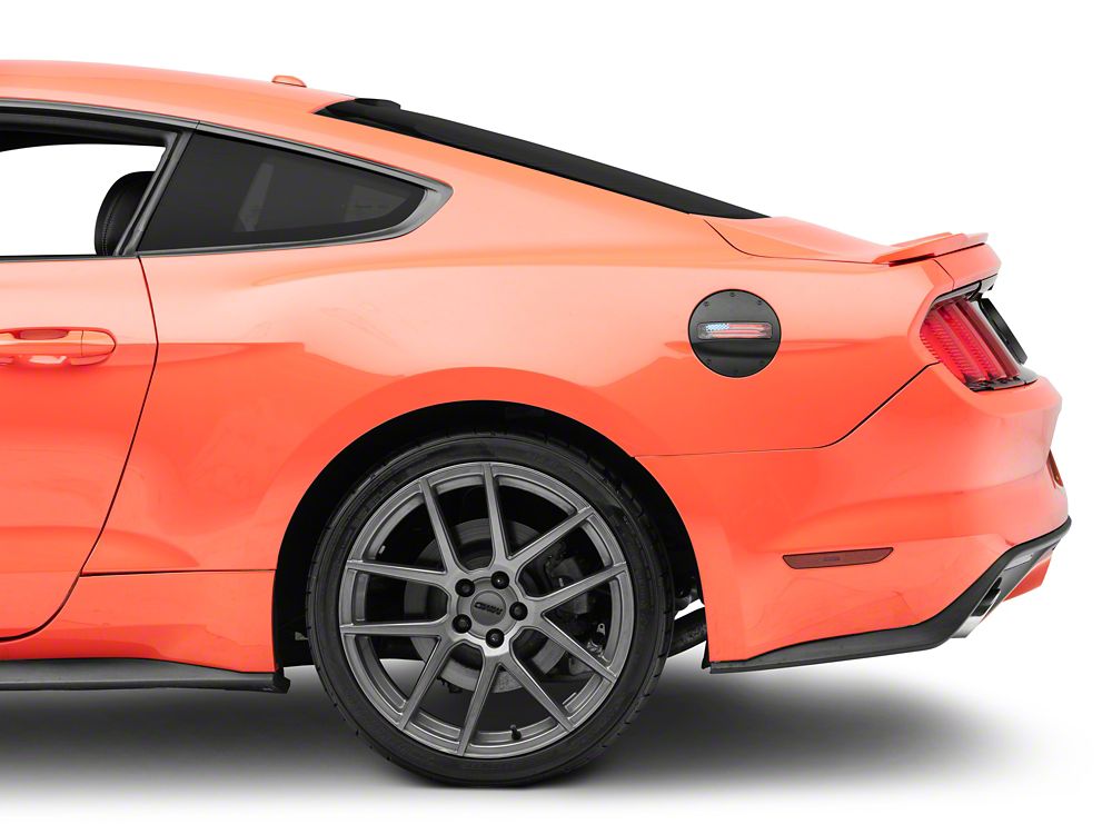 MP Concepts Old Glory Fuel Door; Matte Black (15-23 Mustang)