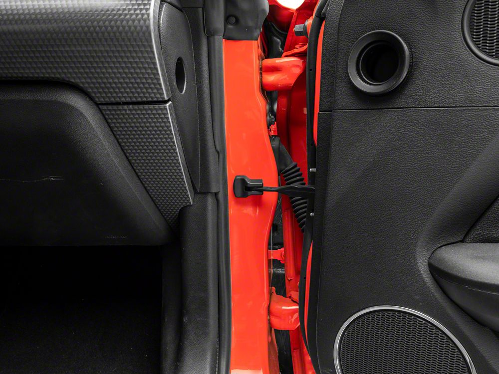 MP Concepts Door Hinge Cover Set; Black (15-25 Mustang)