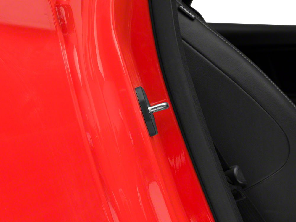 MP Concepts Door Striker Cover Set; Black (15-23 Mustang)
