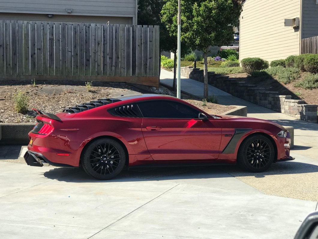 MP Concepts Rear Window Louvers; Gloss Black (15-25 Mustang Fastback)