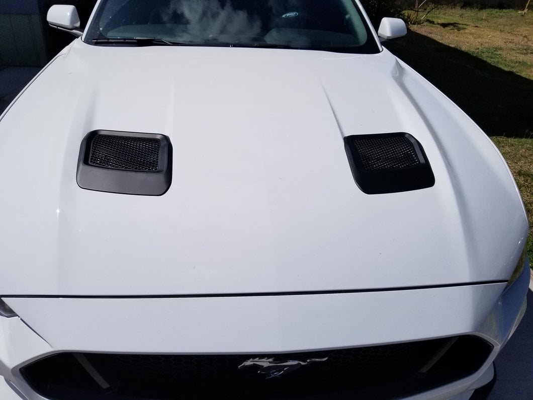 MP Concepts Hood Vents; Matte Black (18-23 Mustang GT, EcoBoost)