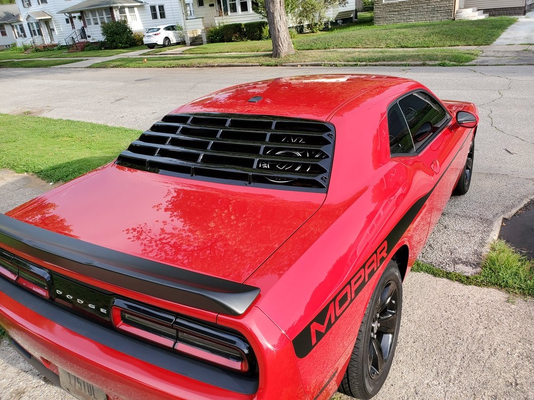 MP Concepts Rear Window Louvers; Gloss Black (08-23 Challenger)