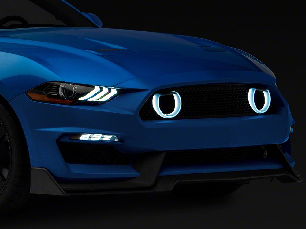 MP Concepts Mach 1 Style Front Bumper with LED Turn Signals; Unpainted (18-23 Mustang GT, EcoBoost)