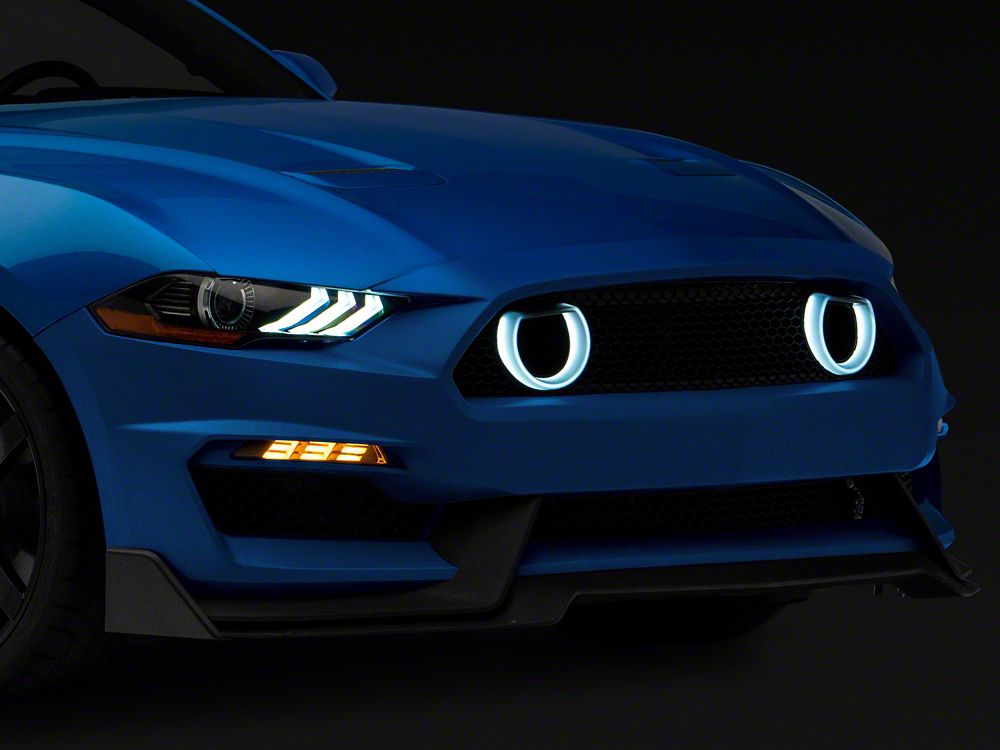 MP Concepts Mach 1 Style Front Bumper with LED Turn Signals; Unpainted (18-23 Mustang GT, EcoBoost)