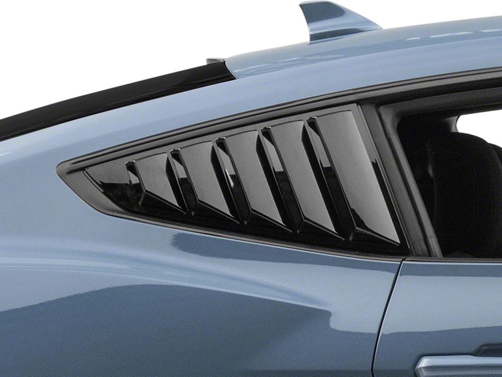 MP Concepts Quarter Window Louvers; Gloss Black (24-25 Mustang Fastback)