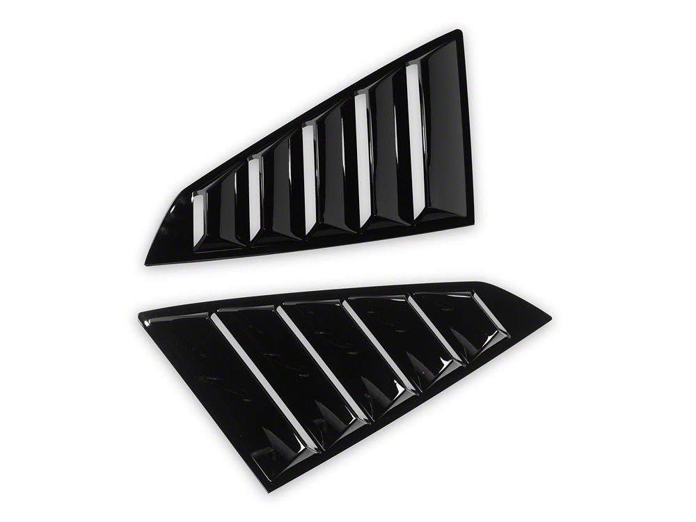 MP Concepts Quarter Window Louvers; Gloss Black (24-25 Mustang Fastback)