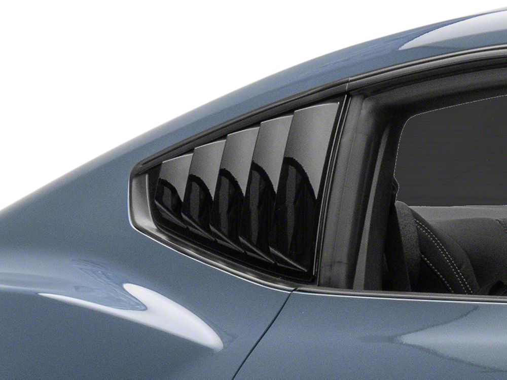 MP Concepts Quarter Window Louvers; Gloss Black (24-25 Mustang Fastback)
