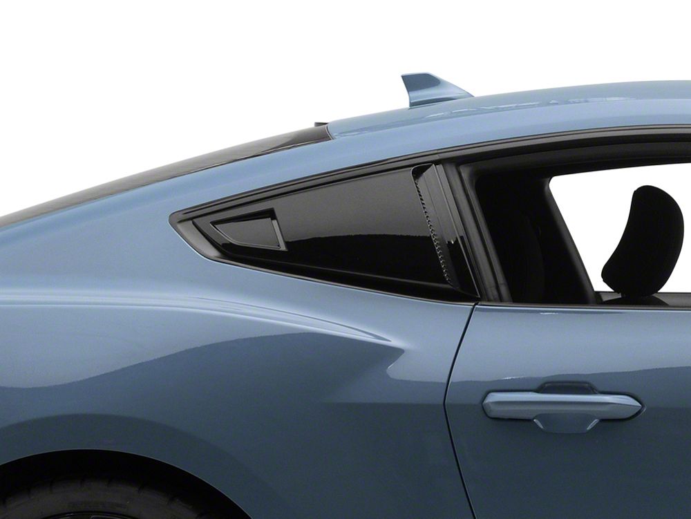 MP Concepts Quarter Window Scoops; Gloss Black (24-25 Mustang Fastback)