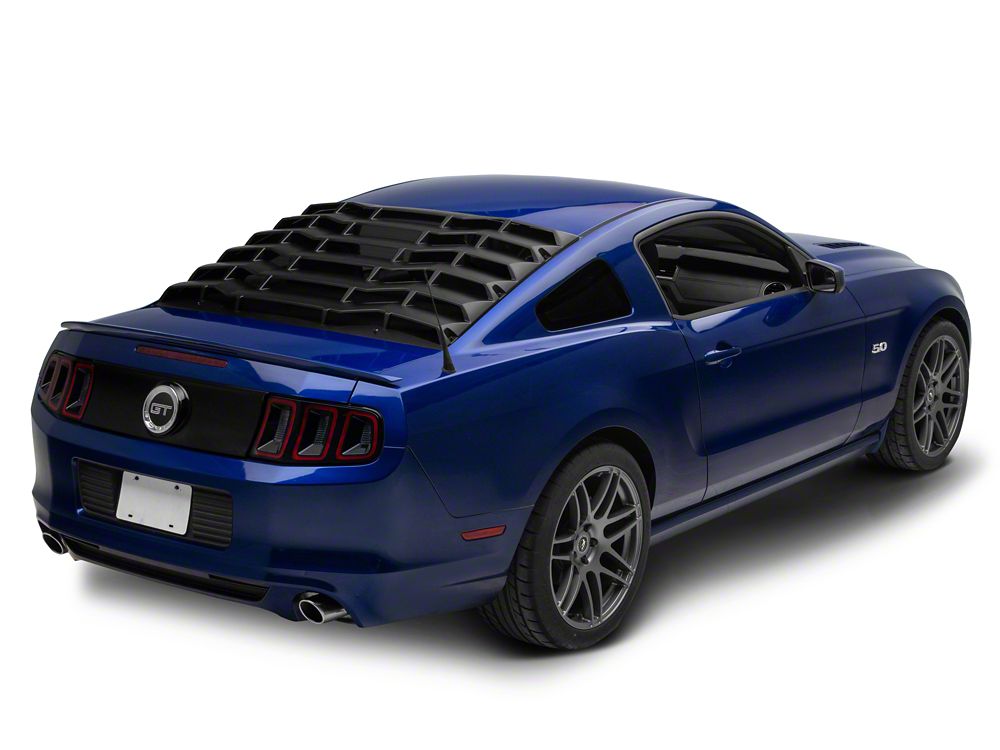 MP Concepts Rear Window Louvers; Matte Black (05-14 Mustang Coupe)