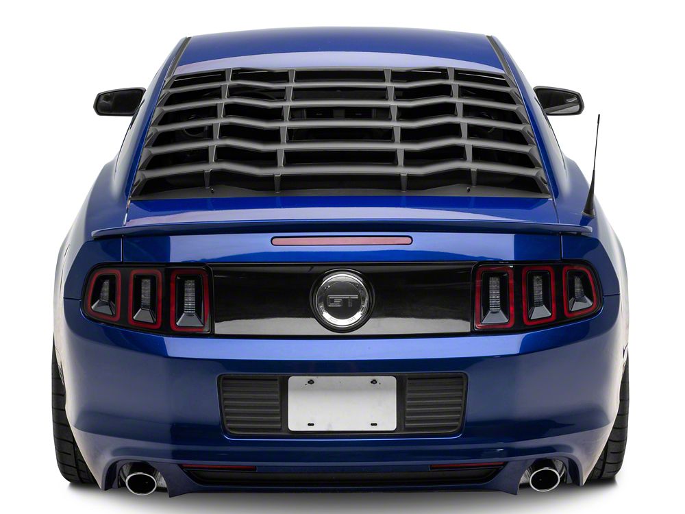 MP Concepts Rear Window Louvers; Matte Black (05-14 Mustang Coupe)